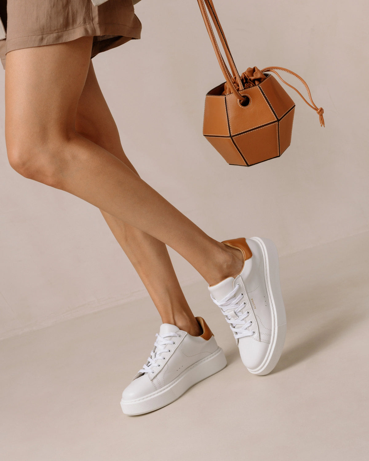 Bright White Tan Sneakers – TUSC display picture 2